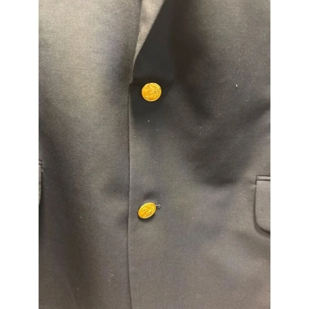 Brooks Brother Brookease Lora Piana  Black Blazer With Gold‎ Buttons 43 L